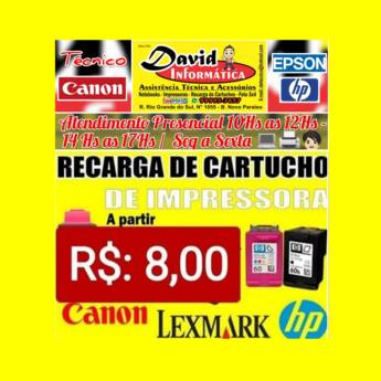 Comprar o produto de Recarga de Cartucho de Impressora em Aracaju em Recargas em Aracaju, SE por Solutudo