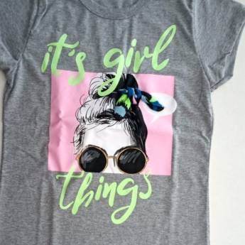Comprar o produto de Camiseta Infantil Feminino Mescla - Bauru em Meninas em Bauru, SP por Solutudo