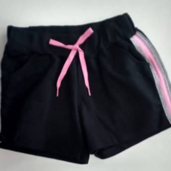 Comprar o produto de Shorts Infantil feminino Preto com listra Rosa - Bauru em Shorts em Bauru, SP por Solutudo