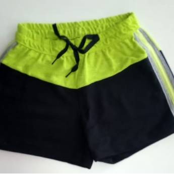 Comprar o produto de Shorts Infantil feminino Preto com listra Verde Neon - Bauru em Shorts em Bauru, SP por Solutudo