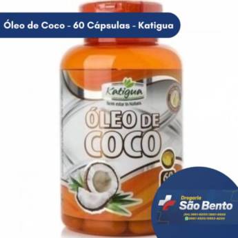 Comprar o produto de Óleo de Coco - 60 Cápsulas - Katigua em Saúde pela empresa Drogaria São Bento 02 em Mineiros, GO por Solutudo