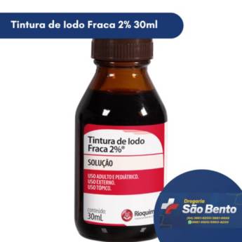Comprar o produto de Tintura de Iodo Fraca 2% 30ml em Saúde pela empresa Drogaria São Bento 02 em Mineiros, GO por Solutudo