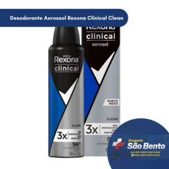 Comprar o produto de Desodorante Aerossol Rexona Clinical Clean em Desodorantes pela empresa Drogaria São Bento 02 em Mineiros, GO por Solutudo