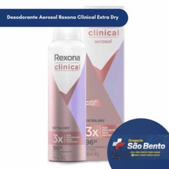 Comprar o produto de Desodorante Aerosol Rexona Clinical Extra Dry em Desodorantes pela empresa Drogaria São Bento 02 em Mineiros, GO por Solutudo