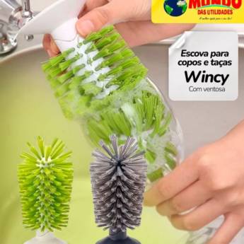 Comprar o produto de Escova para Copos e Taças Wincy com Ventosa em Utensílios Domésticos em Mineiros, GO por Solutudo