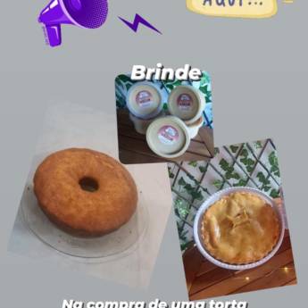 Comprar o produto de Na compra de uma torta média de frango ou um bolo de milho médio. Ganhe um potinho de cappuccino caseiro em Bolos e Doces em Jundiaí, SP por Solutudo