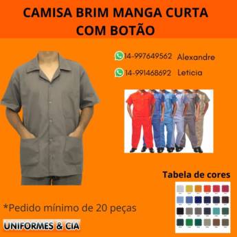 Comprar o produto de Camisa Brim manga curta em Uniformes em Botucatu, SP por Solutudo