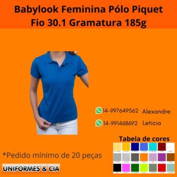 Comprar o produto de Babylook feminina em Uniformes em Botucatu, SP por Solutudo