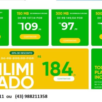 Comprar o produto de NG Telecom - 150 Mb em Provedores de Internet em Londrina, PR por Solutudo