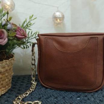 Comprar o produto de Bolsa Transversal em couro legítimo Marrom - Bauru em Bolsas em Bauru, SP por Solutudo