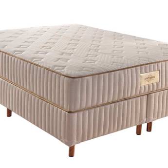 Comprar o produto de Cama box + Colchão Paropas de Molas Pocket Ensacadas HR33 Eco Fibra Rose em Colchões em Botucatu, SP por Solutudo