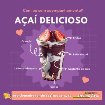 Comprar o produto de Pote de 1 Litro de Açaí Tipotop Rei do Açaí - Pura Delícia em Resende em Açaí em Resende, RJ por Solutudo Comprar o produto de Pote de 1 Litro de Açaí Tipotop Rei do Açaí - Pura Delícia em Resende em Açaí em Resende, RJ por Solutudo