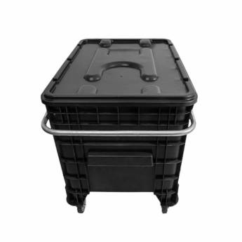 Comprar o produto de Carrinho 372 Litros Caixa Com Rodas Tampa E Puxador Lateral em Caixas Plásticas em Bauru, SP por Solutudo