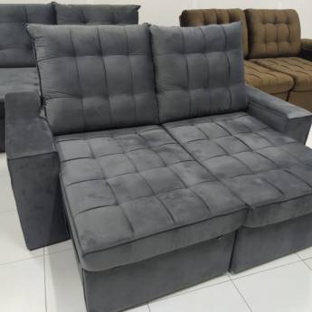 Comprar o produto de Sofá Retrátil e Reclinável Cinza Escuro em Bauru  em Sofás em Bauru, SP por Solutudo