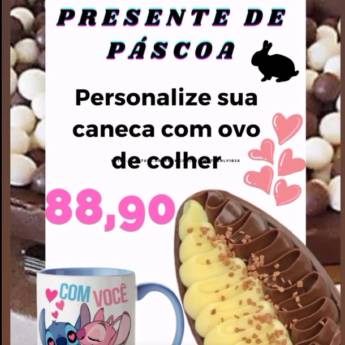 Comprar o produto de Personalize sua Caneca com Ovo de Colher - Presente Especial em Belém em Ovo de Páscoa pela empresa QTAL Presentes em Belém, PA por Solutudo