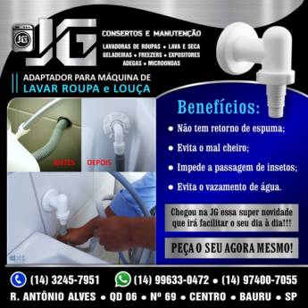 Comprar o produto de Adaptador para maquina de lavar louça em Bauru e Região em Lavalouças pela empresa JG Peças, Consertos e Manutenção de Geladeiras e Máquina de Lavar  em Bauru, SP por Solutudo