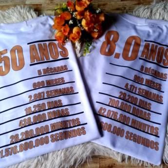 Comprar o produto de Camiseta personalizada para Aniversário de 50 anos em Bauru em Camisetas em Bauru, SP por Solutudo