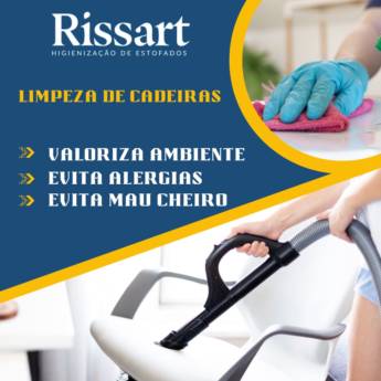 Comprar produto Limpeza de cadeiras  em Limpeza de Estofados pela empresa Rissart Limpeza e Higienização de estofados em Barra Bonita, SP