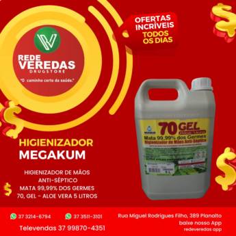 Comprar o produto de Higienizador de Mãos Megakum em Produtos de Limpeza em Divinópolis, MG por Solutudo
