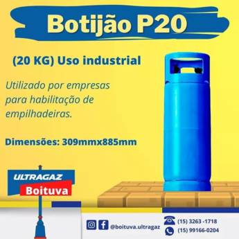 Comprar produto Botijão P20 em Gás pela empresa Ultragaz Boituva Matriz em Boituva, SP