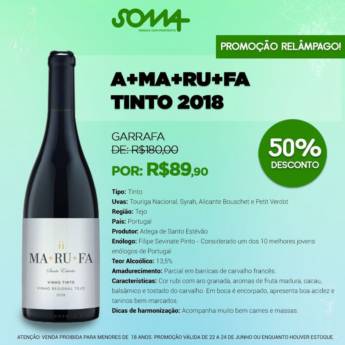 Comprar o produto de Vinho Tinto| A+MA+RU+FA TINTO 2018, Amovinho - Jundiaí  em Vinhos Tintos em Jundiaí, SP por Solutudo