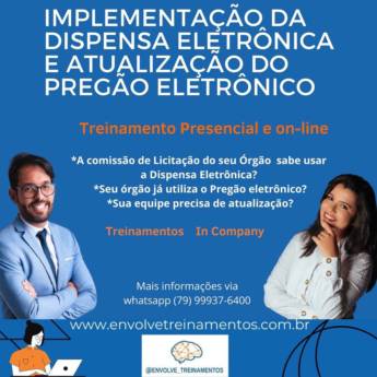 Comprar o produto de Curso Implementação da Dispensa Eletrônica e Atualização do Pregão Eletrônico em Cursos em Aracaju, SE por Solutudo