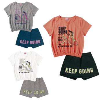 Comprar o produto de Conjunto blusinha e shorts de menina em Conjuntos Infantis em Foz do Iguaçu, PR por Solutudo