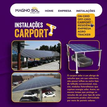 Comprar produto Carport Solar em Energia Solar pela empresa Magno Sol em Apucarana, PR