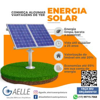 Comprar produto Empresa de Energia Solar em Energia Solar pela empresa Gaelle Soluções Elétricas e Arquitetura em Bady Bassitt, SP