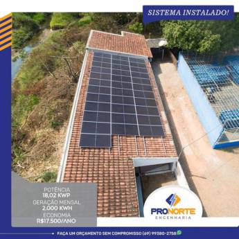 Comprar produto Usina Solar em Energia Solar pela empresa Pronorte Engenharia em Cacoal, RO