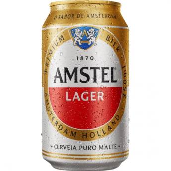 Comprar o produto de Cerveja Amstel Lata 350 Ml em Refrigerantes e Cervejas em Atibaia, SP por Solutudo