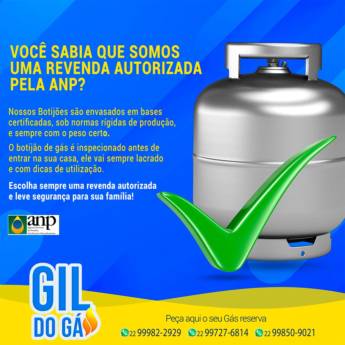 Comprar o produto de Gás em Gás pela empresa Gil Do Gás em Itaperuna, RJ por Solutudo