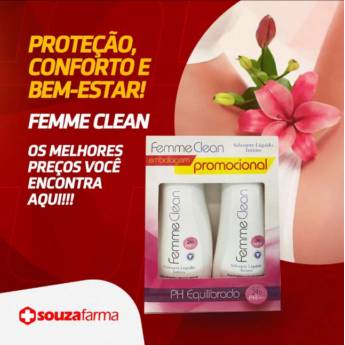 Comprar o produto de Femme Clean em Medicamentos pela empresa Souza Farma em Aracaju, SE por Solutudo