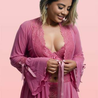 Comprar o produto de  Kit Robe com Conjunto de Lingerie em Moda Íntima em São Paulo, SP por Solutudo