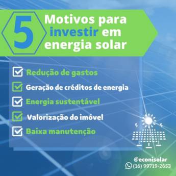 Comprar o produto de Especialista em Energia Solar em Energia Solar em São Carlos, SP por Solutudo