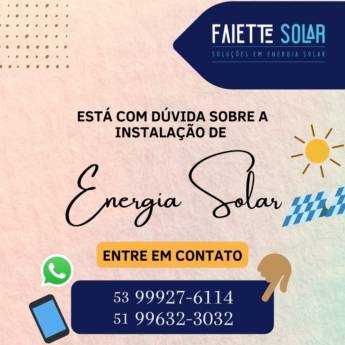 Comprar produto Gerador de Energia Solar em Energia Solar pela empresa Faiette Solar em Guaíba, RS