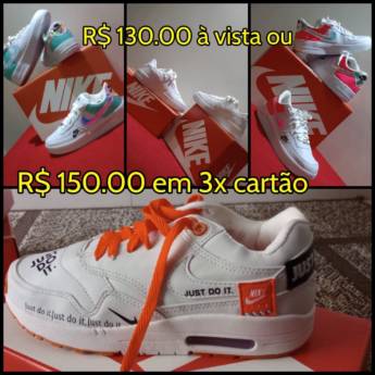 Comprar o produto de Tênis Nike Air Max 90 branco e laranja em Tênis em Bauru, SP por Solutudo
