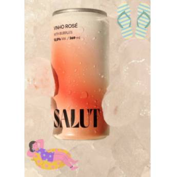 Comprar o produto de Vinho Rosé Salut Lata 269 ml em Vinhos em Jundiaí, SP por Solutudo