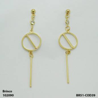 Comprar o produto de Brinco pendurado redondo em Brincos em Bauru, SP por Solutudo