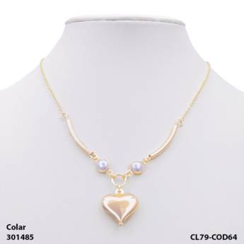 Comprar o produto de Colar elos tubos com duas pérolas em Colares em Bauru, SP por Solutudo