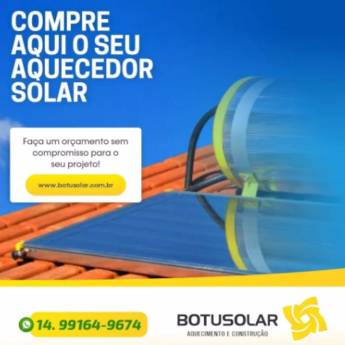 Comprar o produto de Aquecimento solar  em Aquecedores em Botucatu, SP por Solutudo