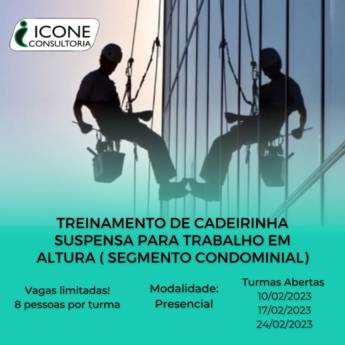 Comprar o produto de Treinamento de cadeirinha suspensa para trabalho em altura (Segmento condominial) em Treinamentos em Botucatu, SP por Solutudo