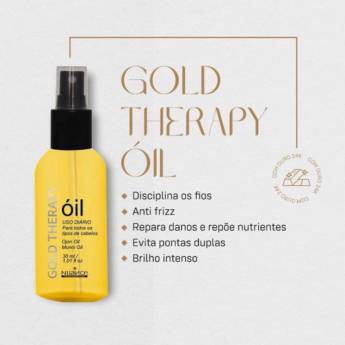Comprar o produto de Óleo reparador de pontas e tratamento Gold Therapy oil 30ml uso diário Nuance Professional  em Óleos em Bauru, SP por Solutudo
