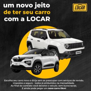 Comprar produto Carro por Assinatura em Aluguel de Carros pela empresa Locar Aluguel de Veículos em Itapetininga, SP