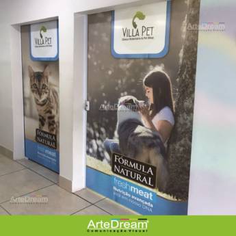 Comprar o produto de Adesivo em portas e blindex:  jateado, chapado, perfurado e cores em Bauru em Faixas, Lonas e Afins em Bauru, SP por Solutudo