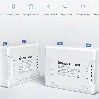 Comprar o produto de Interruptor Inteligente SONOFF 4CH R3 - DIY - Wi-fi, 4 Canais em BAURU em Automação Residencial em Bauru, SP por Solutudo