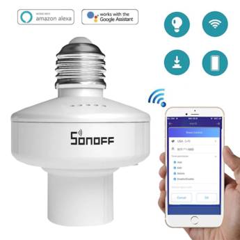 Comprar o produto de Soquete Sonoff Slampher R2 Wi-fi E Rf433mhz Automação Alexa em Automação Residencial em Bauru, SP por Solutudo