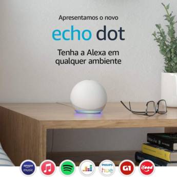 Comprar o produto de Echo Dot Amazon - Smart Speaker Alexa com Relógio - 4ª Geração em Automação Residencial em Bauru, SP por Solutudo