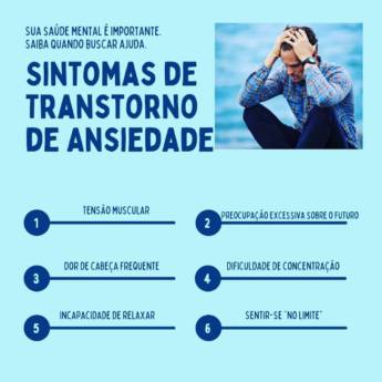 Comprar o produto de Sintomas de transtorno de ansiedade em Psicologia em Botucatu, SP por Solutudo