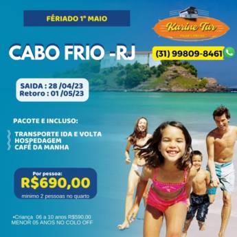 Comprar o produto de Viagem para Cabo Frio em Agências de Turismo em Ribeirão das Neves, MG por Solutudo